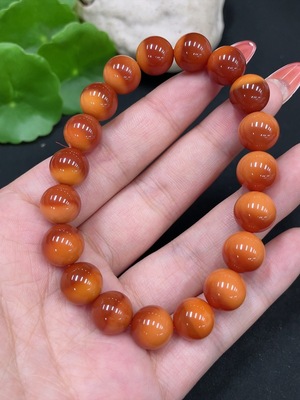 H34027280 Alashan Agate Bracelet with Other Mineral Components, Approx. 10.4mm, Total Weight Approx. 31.4g