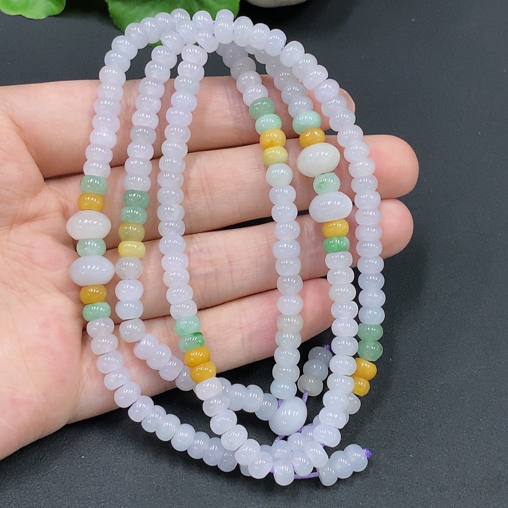 F20211611 Jadeite Bead Necklace Color Origin Undetermined Approx. 5.8mm Total Weight 43.480g