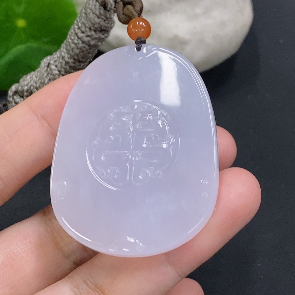 F34000411 Jadeite Antique Pendant Total Weight Approx. 26.15g (Including Cord Weight)
