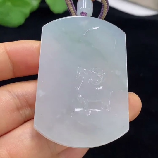 F34947527 Jadeite Pendant Sheep Total Weight About 40g (Including Rope Weight)