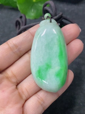 F34029985 Jadeite Pendant Fu Gua, Total Weight Approx. 43.69g Including Rope, With Non-A Beads