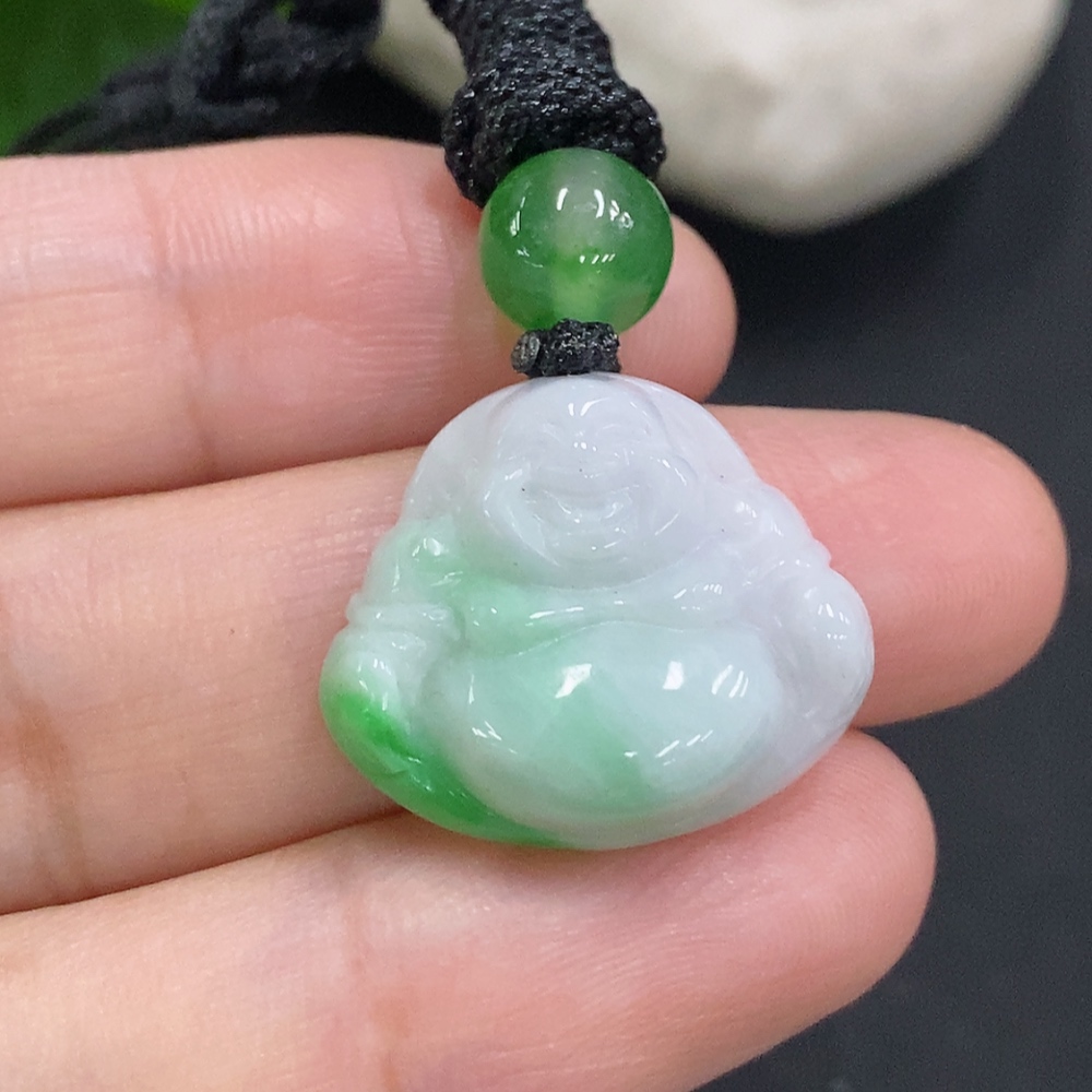 F35107733 Jadeite Buddha pendant Total weight approx. 5.2g (with non-A grade beads)