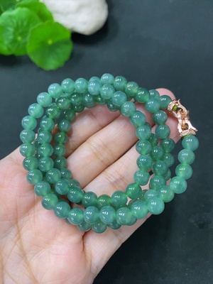 F29321727 Jadeite Beaded Necklace Approx. 6mm Total Weight Approx. 40.38g Non-Gold