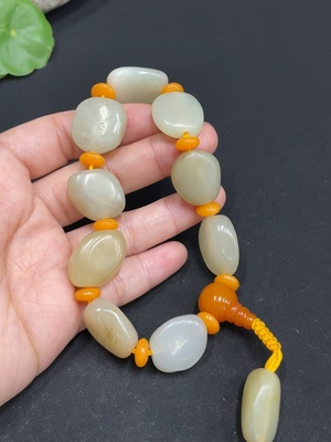 H34072194 Hetian Jade Beads Bracelet, Total Weight Approx. 50.1g, Accessories Not Hetian Jade