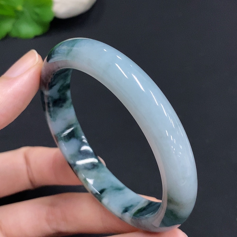 F30554637 Jadeite Round Bracelet Total Weight Approx. 42.6g Size 54 Containing Other Minerals