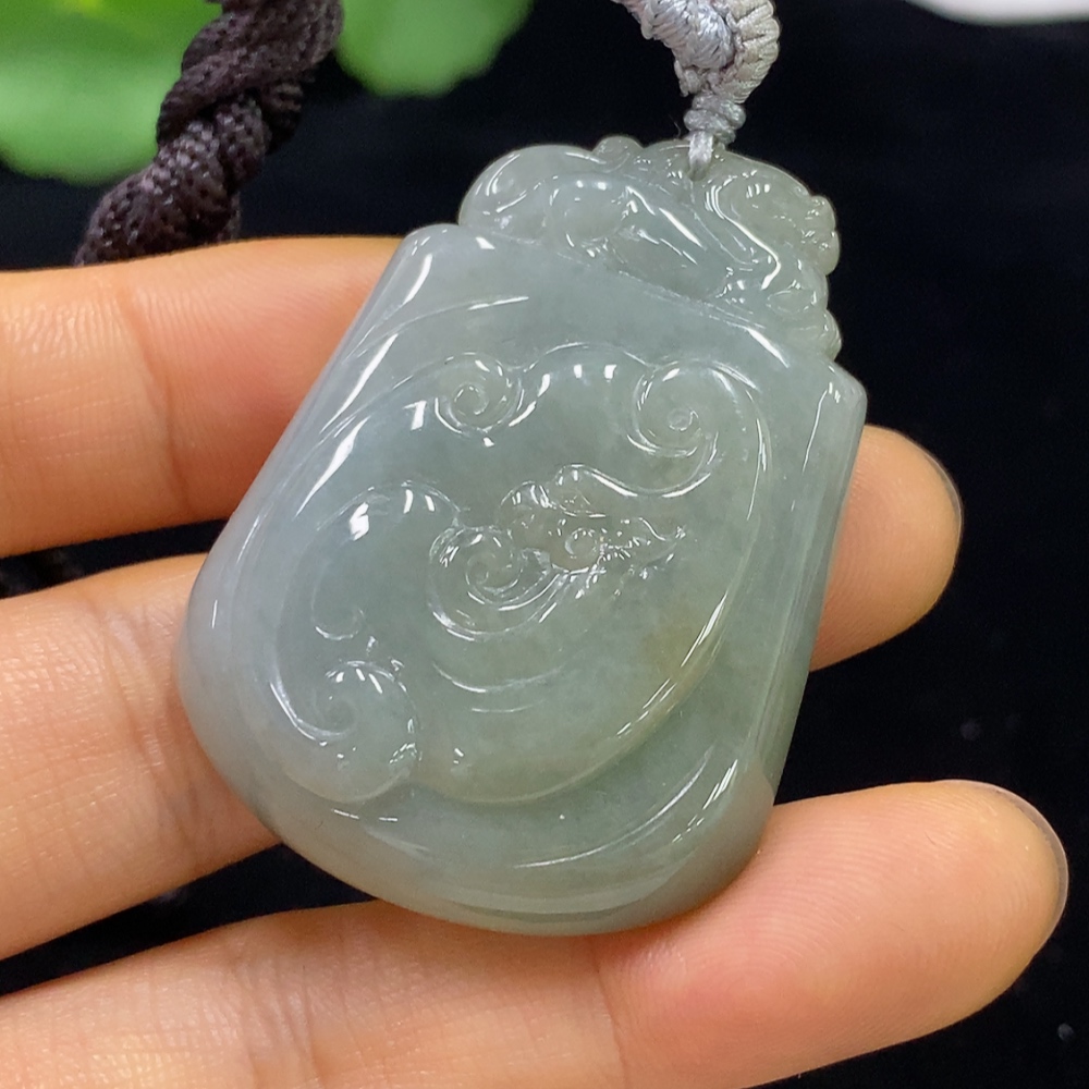 F34044938 Jadeite Pixiu Pendant Total weight approx. 30.09g (including rope weight)