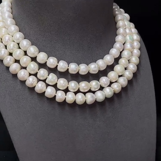C34989597 Pearl Bead Necklace Total Weight Approximately 177.21g Size About 9.8mm