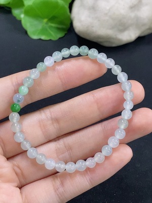 F46548381 翡翠手串 卡4.9mm左右  货品总重约7g