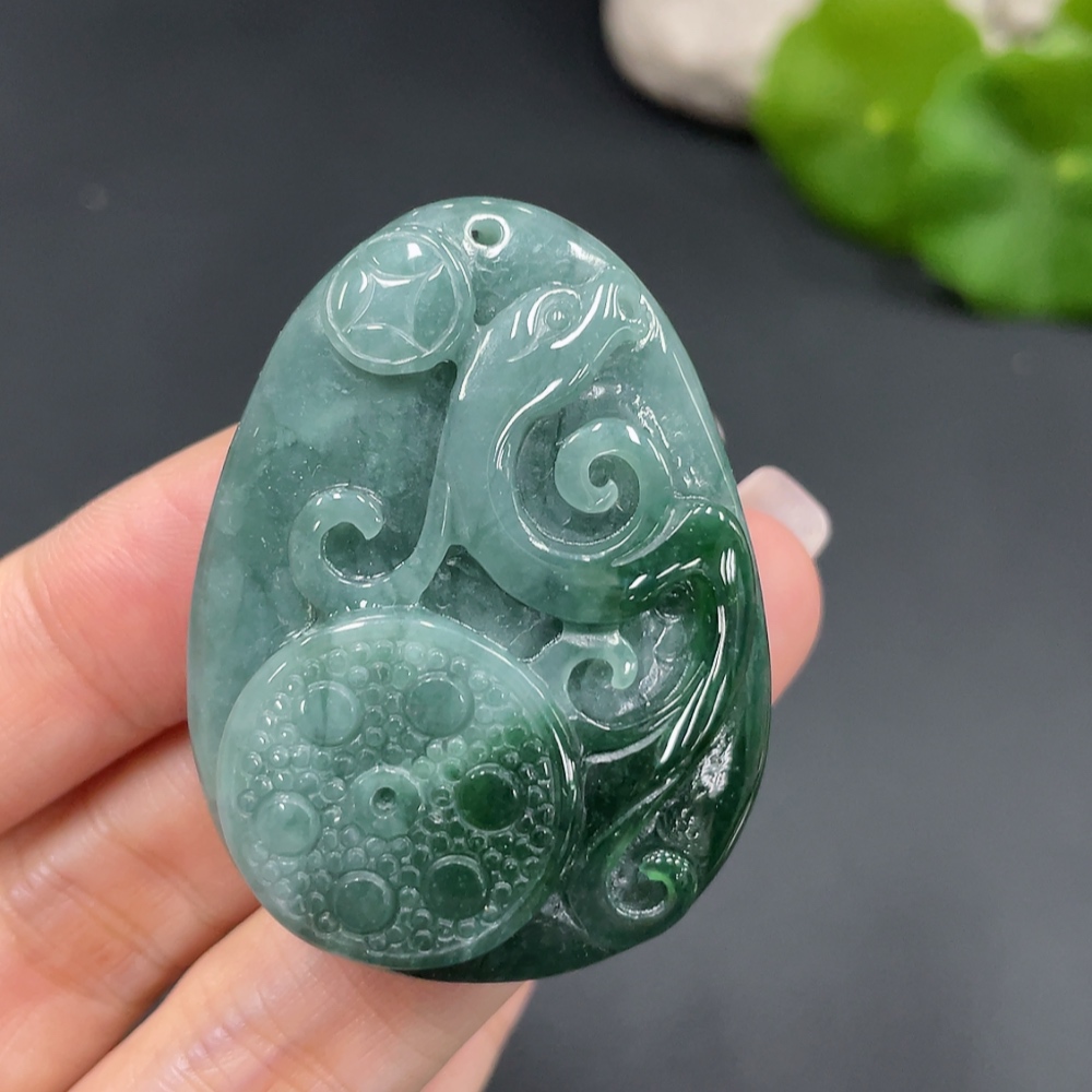 F20301055 Jadeite Pendant Antique Style Total Weight 39.874g