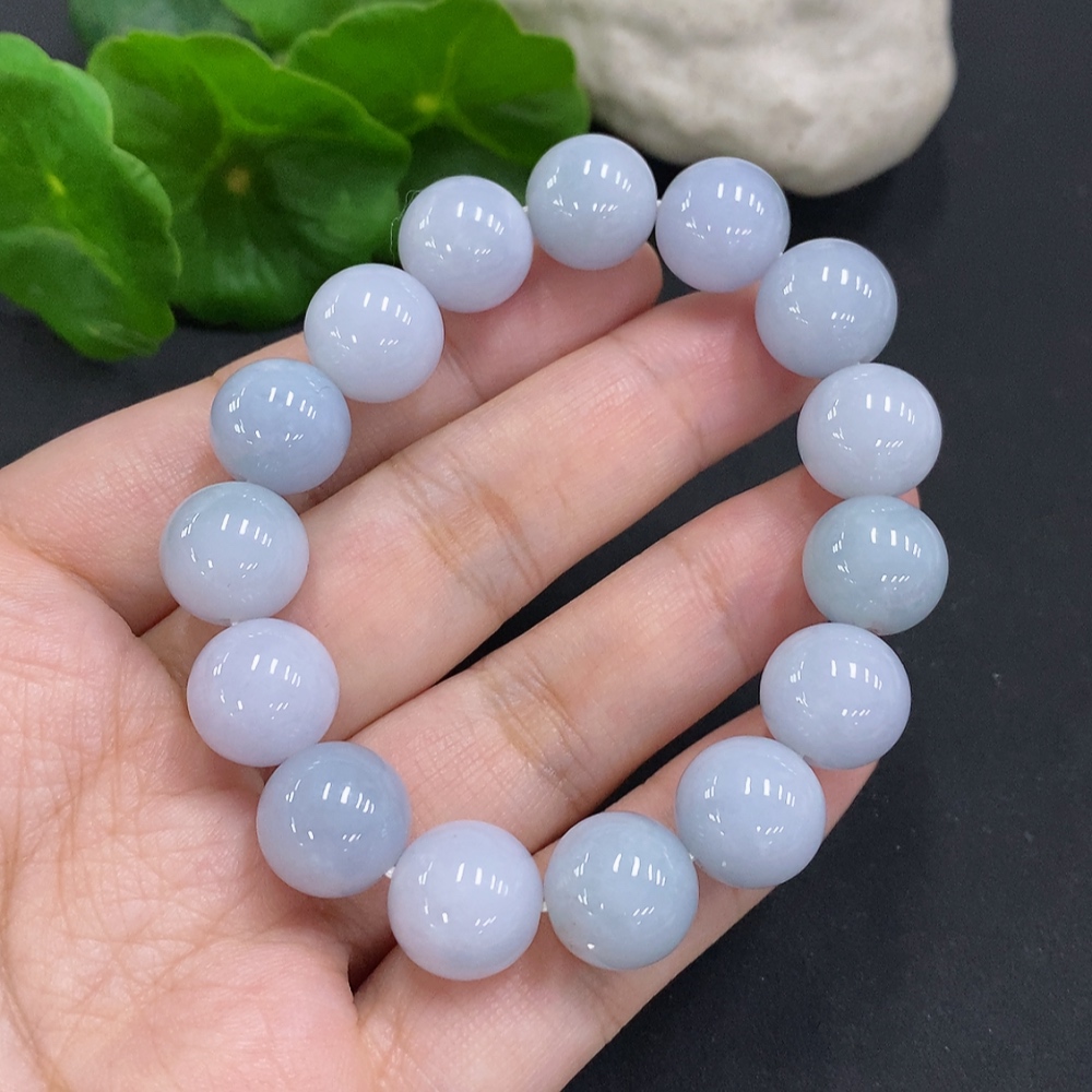 F35126113 Jadeite bead necklace approx. 12mm, total weight approx. 47.8g