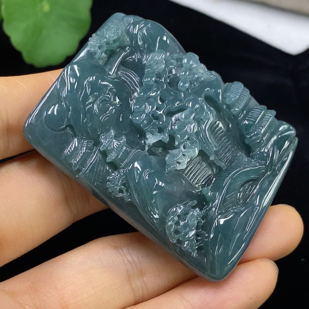 F34975201 Jadeite Landscape Pendant, Total Weight Approx. 58.5g