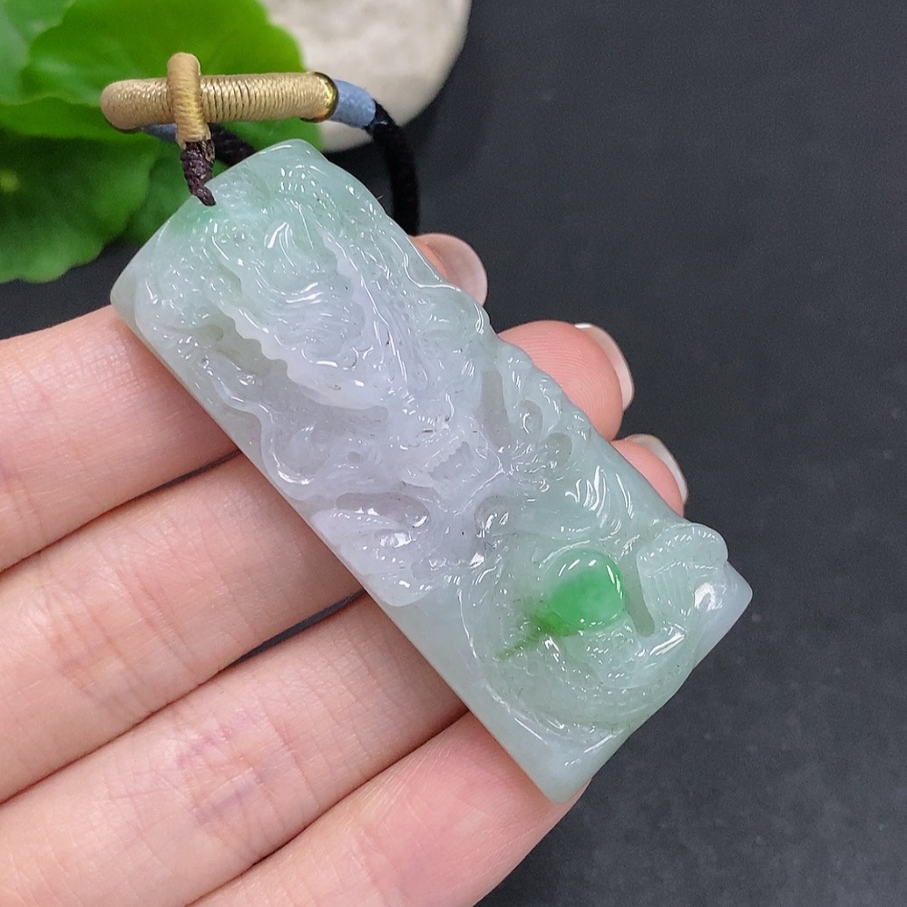 F34060633 Jadeite Soaring Dragon Pendant