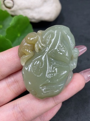 H33925604 Hetian Jade Pendant - Quacking Wealth, Total Weight Approx. 39.5g