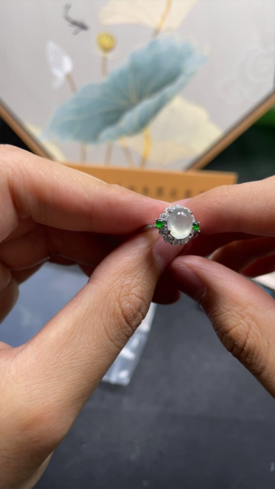 F27178037 Jadeite Inlay Non-gold Adjustable Total Weight Approx. 2.64g