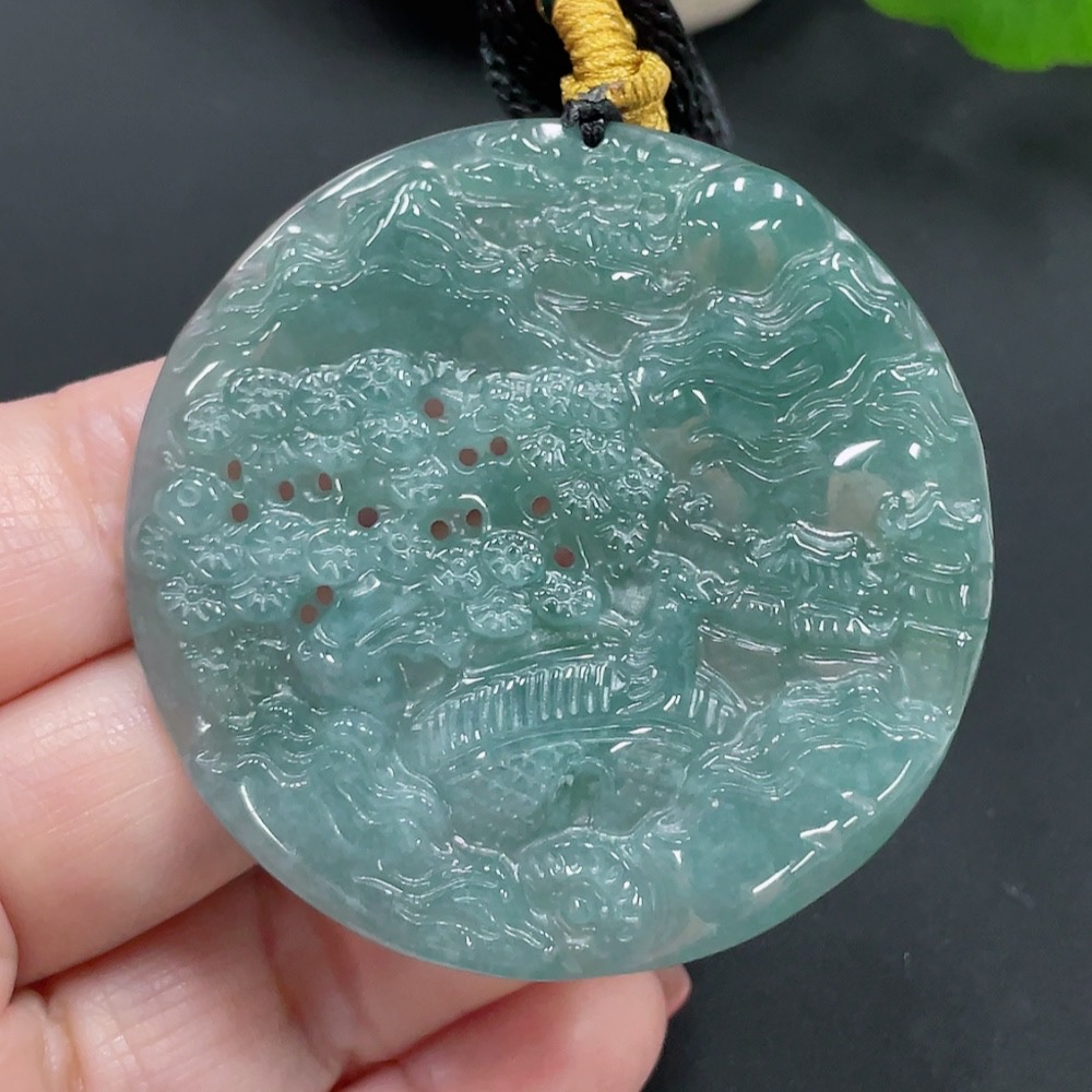 F24836023 JadeitePendant Landscape Plaque Approximately 28g