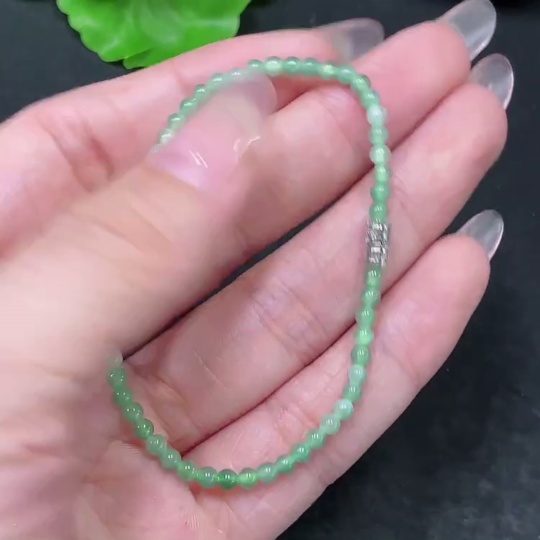 F34064045 Jadeite Bracelet Approx. 2.8mm Beads Total Weight Approx. 2.66g Non-Gold