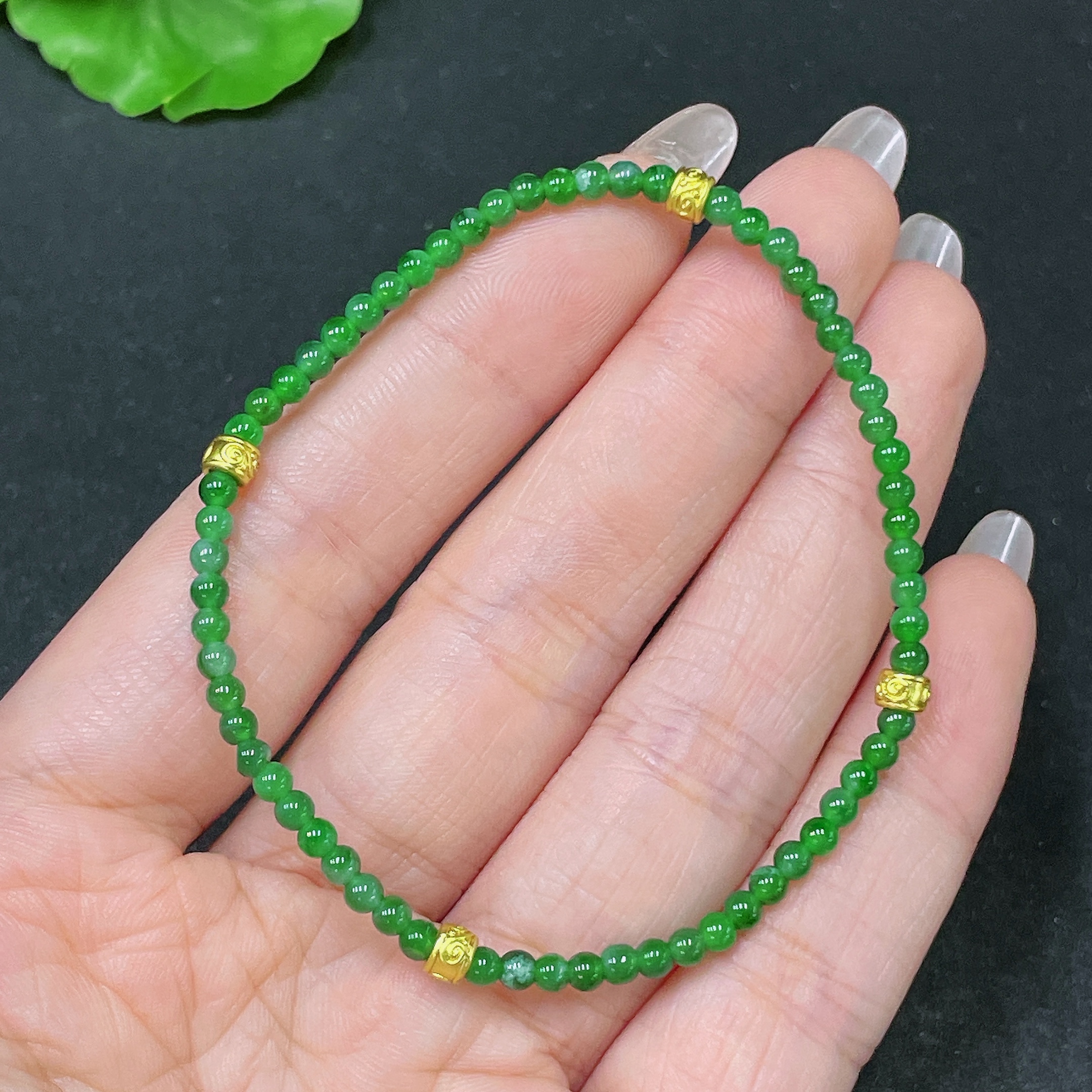 F35105609 Jadeite Bracelet Non-Gold Total Weight About 3.36g Size About 3mm