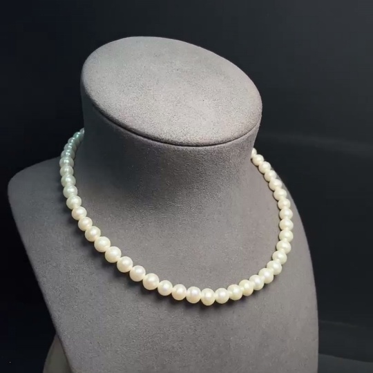 C34008856 Pearl Strand Non-Gold Total Weight Approx. 37.14g Size 6.9-8.8mm