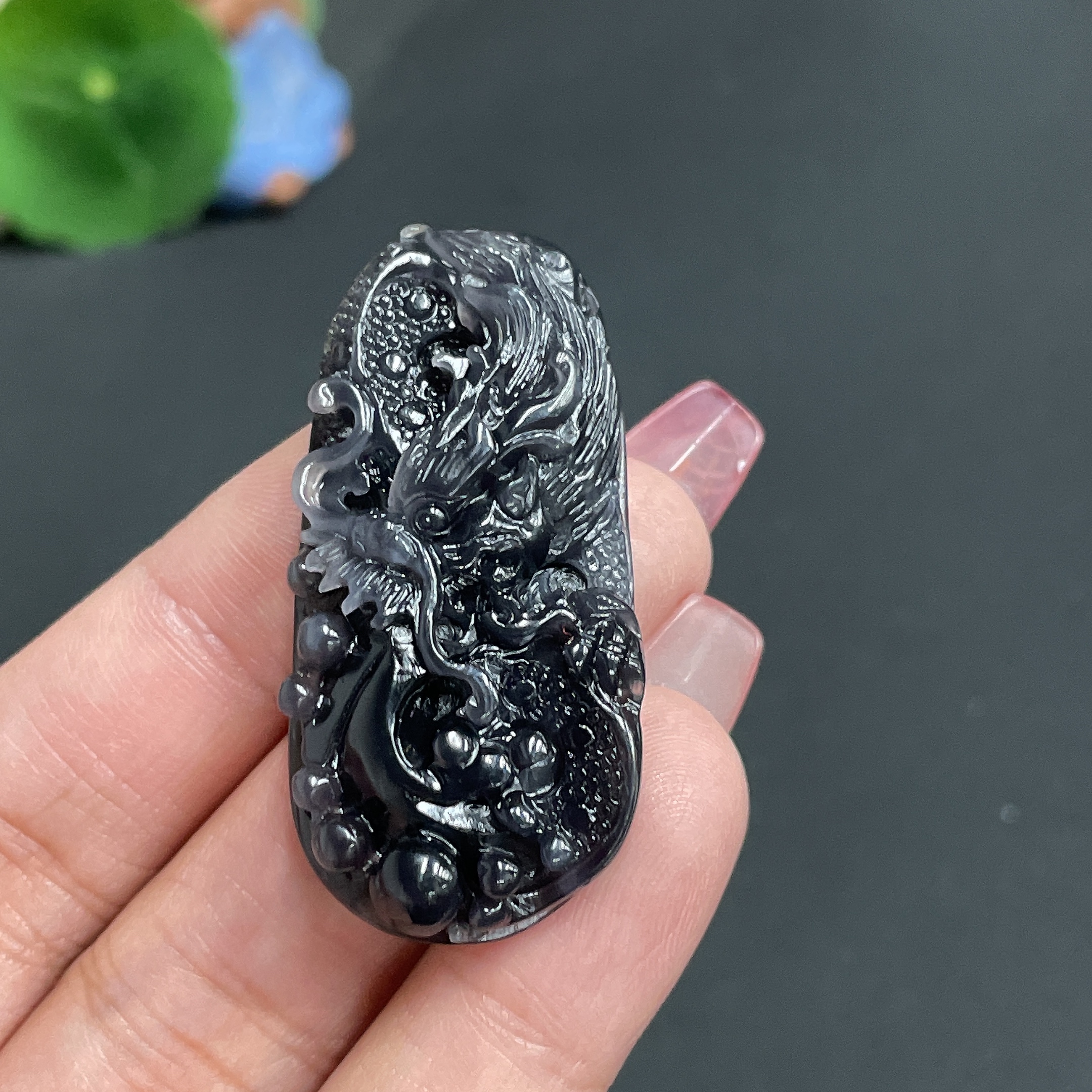 H24735068 Hetian Jade Pendant Dragon Total Weight Approx. 13.8g