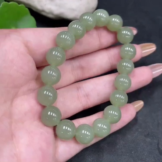 H32776928 Hetian Jade Bracelet, Approx. 9.9mm, Total Weight About 28g
