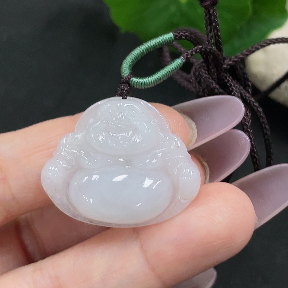 F35142650 Jadeite Buddha Pendant Total Weight Approx. 6.6g (including rope weight)