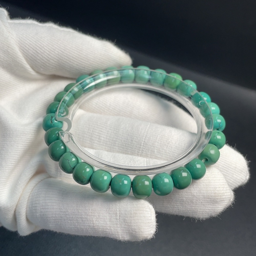 C30566442 Turquoise Bracelet, Approx. 7.3mm, Total Weight Approx. 14.69g