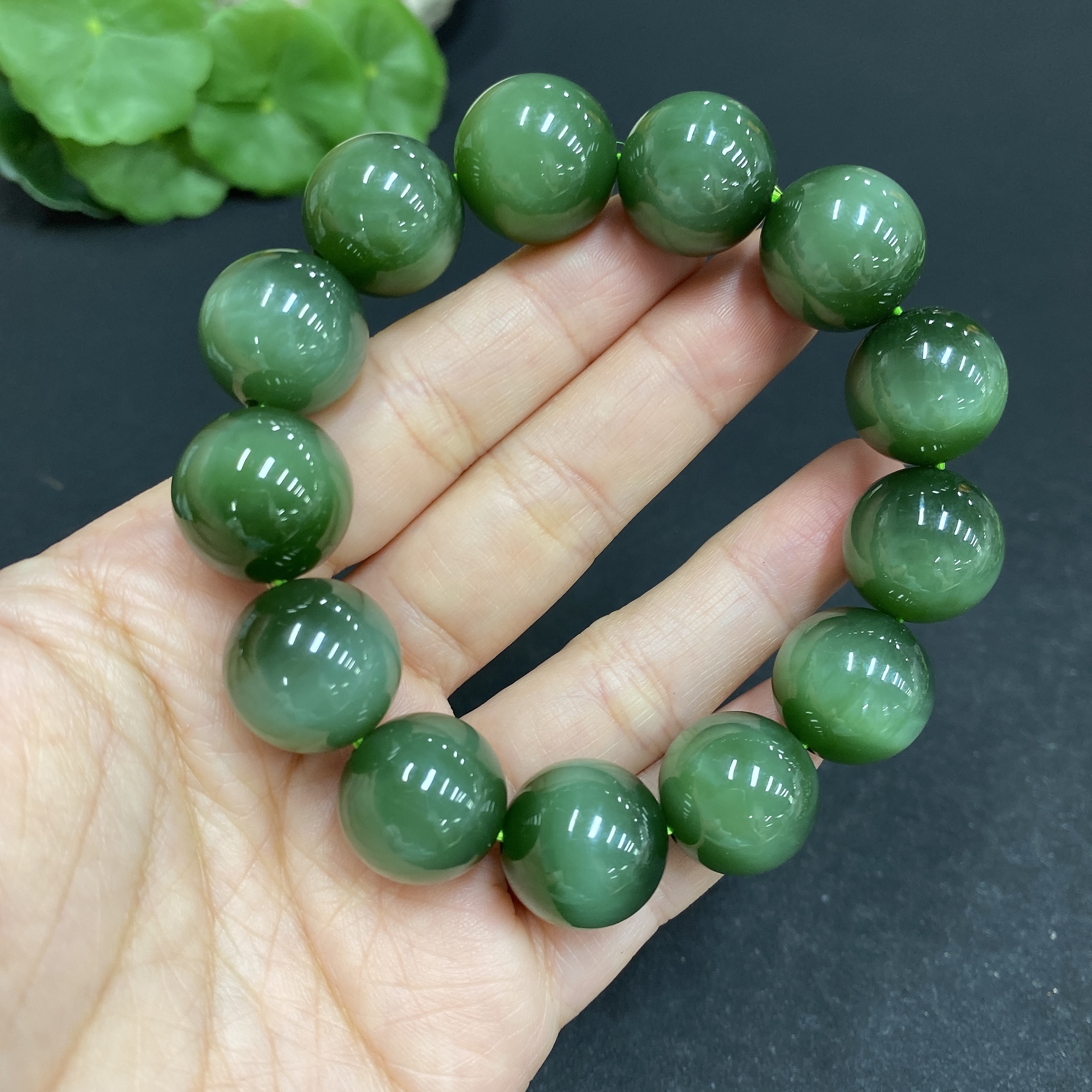 H34037274 Hetian Jade Jasper Bracelet Approx. 15.8mm Total Weight Approx. 78.6g