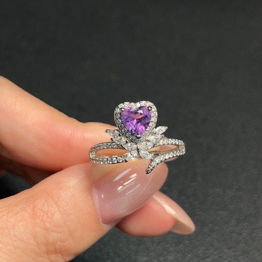 C31679982 Crystal Ring Adjustable Non-Gold Total Weight Approx. 2.69g