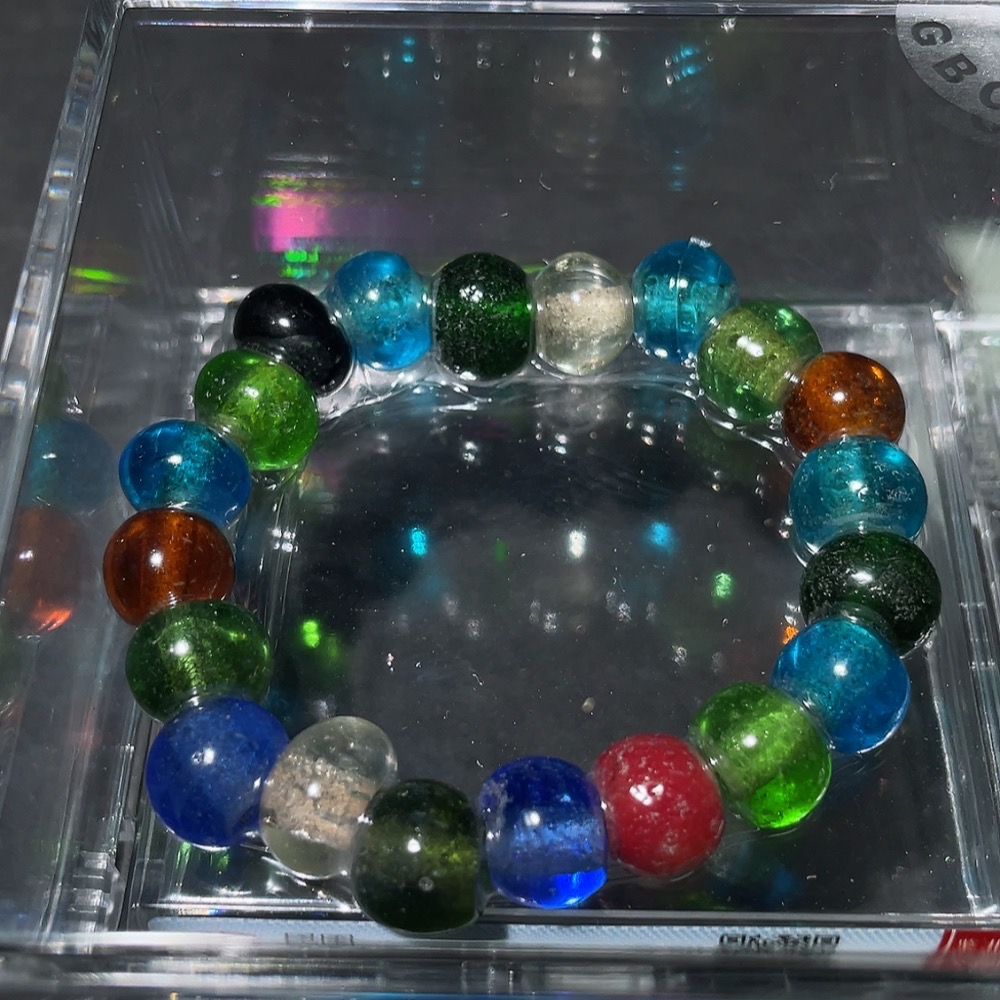 W33936770 Copper Bo Certified Republic of China Glass Bead Strand Antique Beads