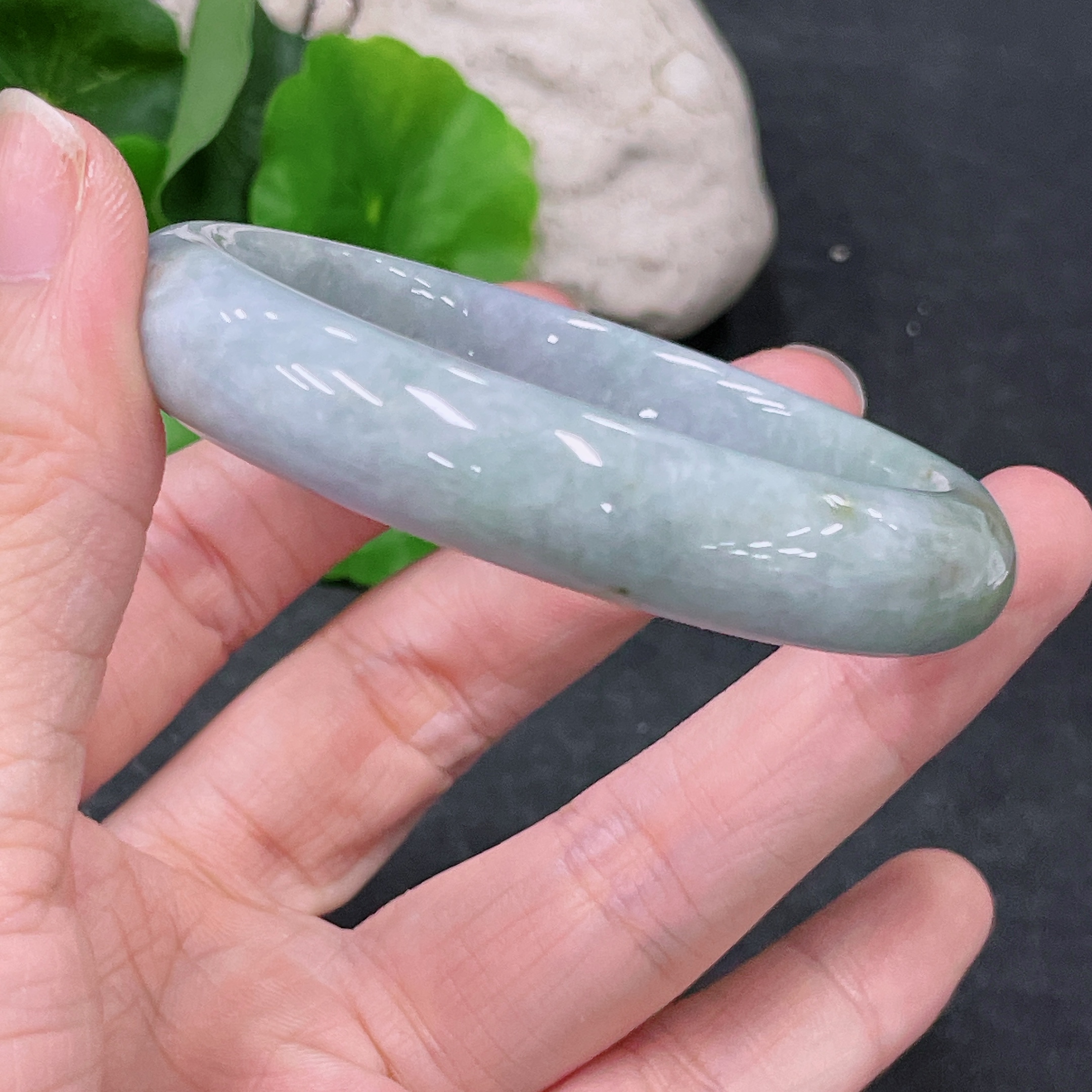 F33864417 Jadeite Round Bangle Total Weight Approx. 46.62g Size 54