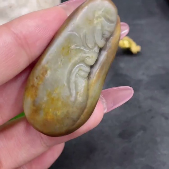 H33898004 Hetian Jade Pendant Guan Gong with Undetermined Skin Color Formation Total Weight (Including Rope) Approx. 23.1g