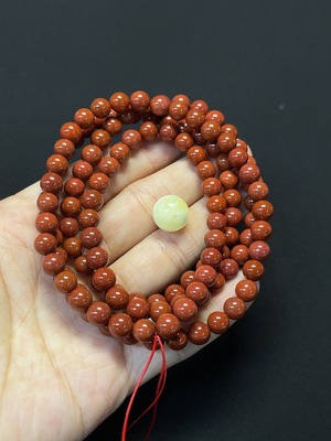 C46535511 琥珀蜜蜡散珠+南红玛瑙珠链 可见有机物 货品总重约37.68g 一手走