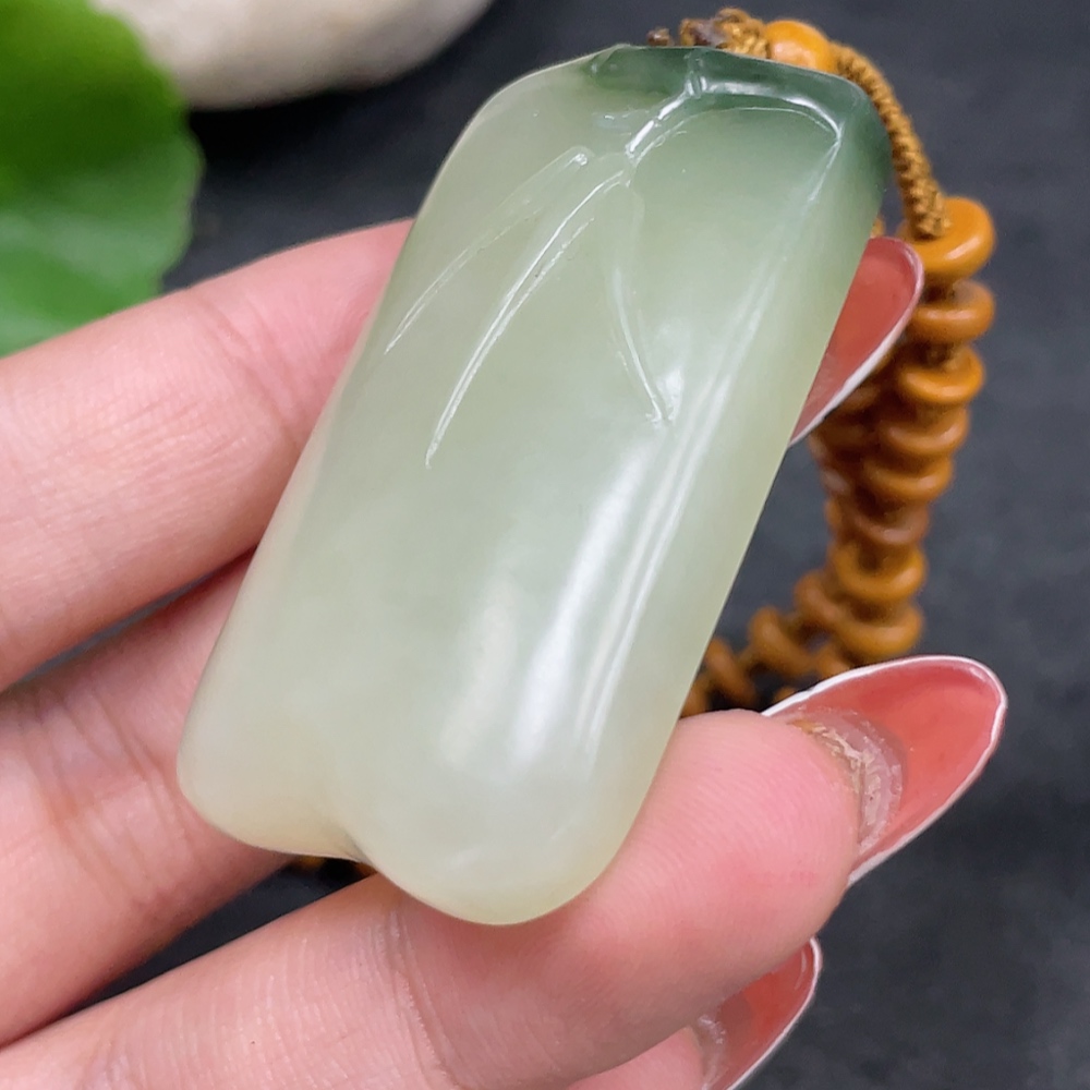 H34960558 Hetian Jade Pendant Bamboo Node