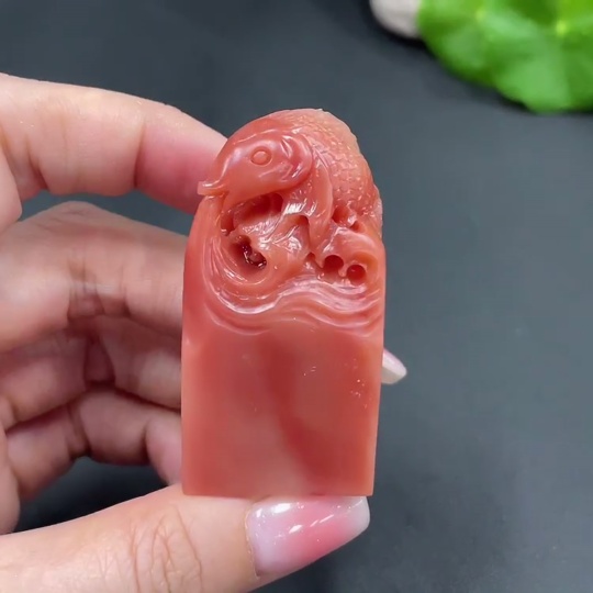 H21416121 Shoushan Stone Fish Seal Total Weight Approx. 58.5g