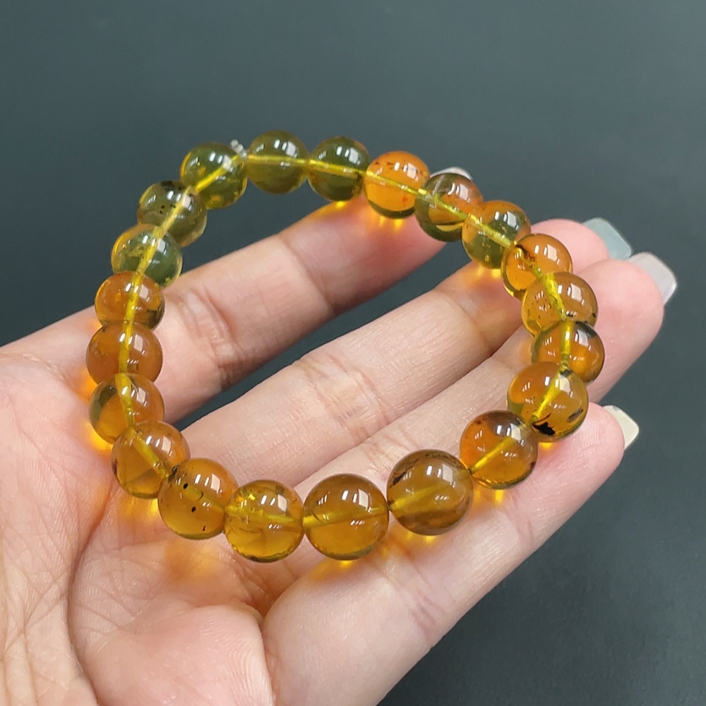 C18048441 Amber Beeswax Bracelet, Approx. 9.2mm, Total Weight Approx. 9.70g