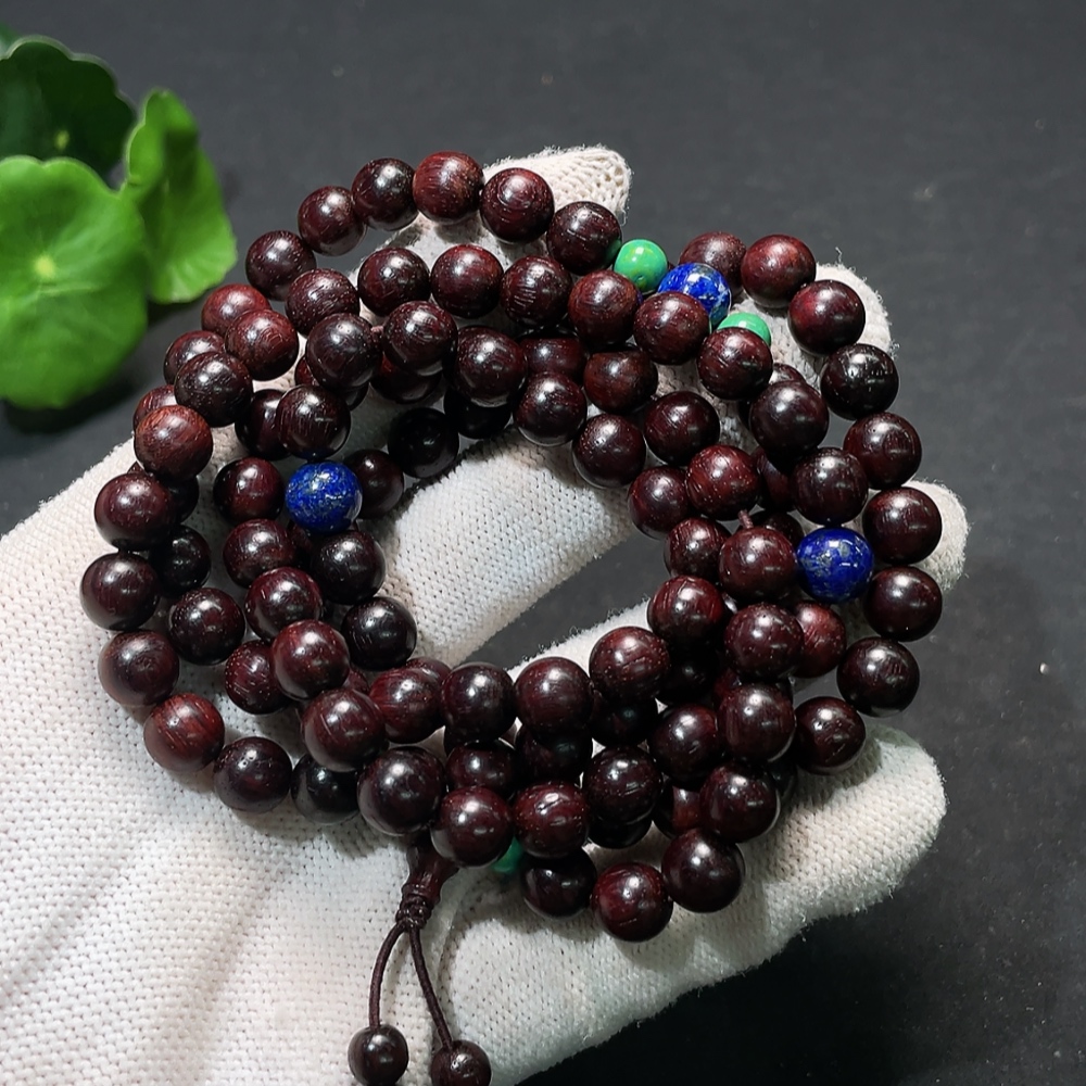 W35098313 Purple Sandalwood Long Strand, Total Weight Approx. 37.64g, Bead Size ~7.9mm