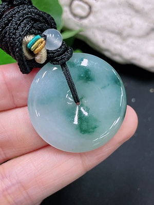 F33893446 Jadeite Pendant Peace Buckle Total Weight Approximately 14.8g Including Rope