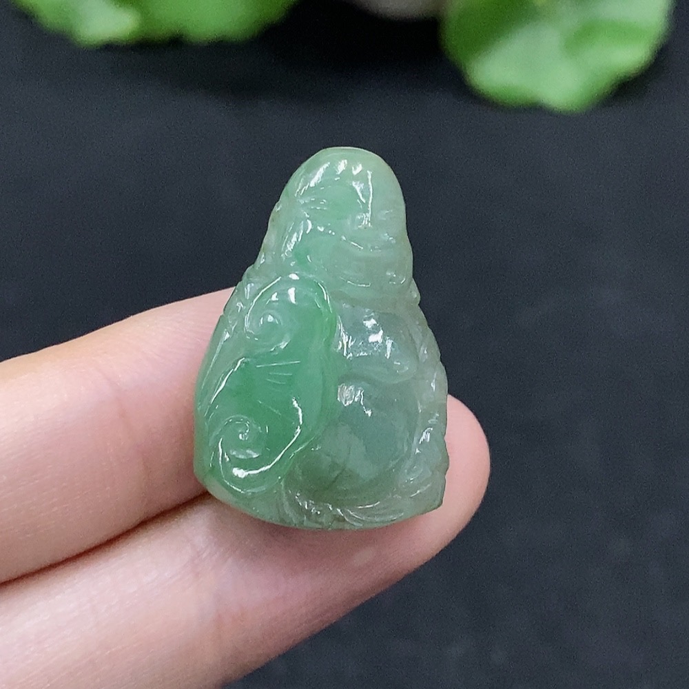F34029323 Jadeite Buddha Pendant, Total Weight Approximately 6.31g