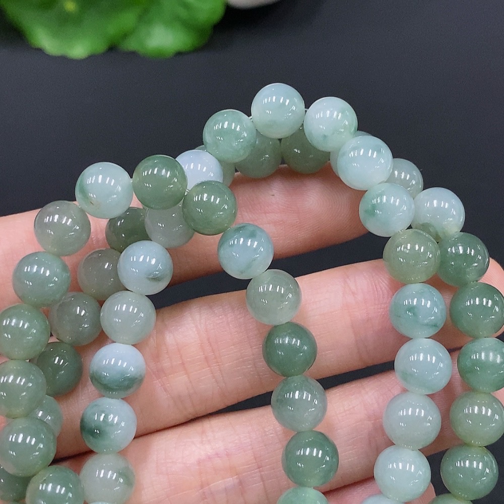 F29364742 Jadeite Bead Necklace Total Weight Approx. 59.7g Size 7.9mm