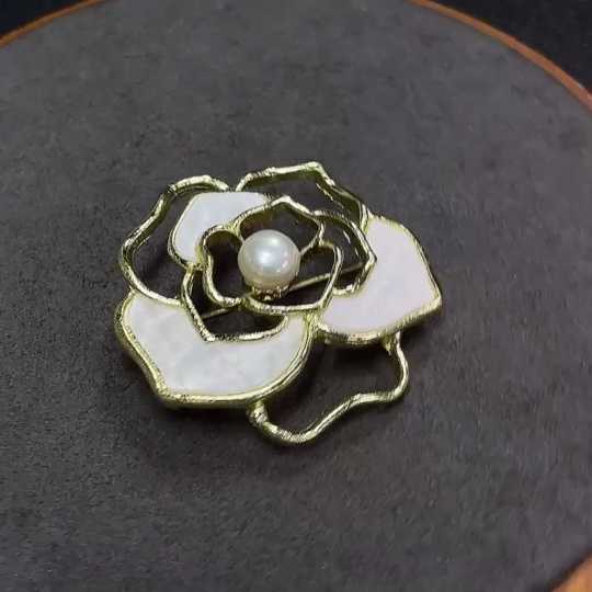 C32719791 Pearl Brooch Non-Gold Total Weight Approx.10.41g Stone 7.2mm