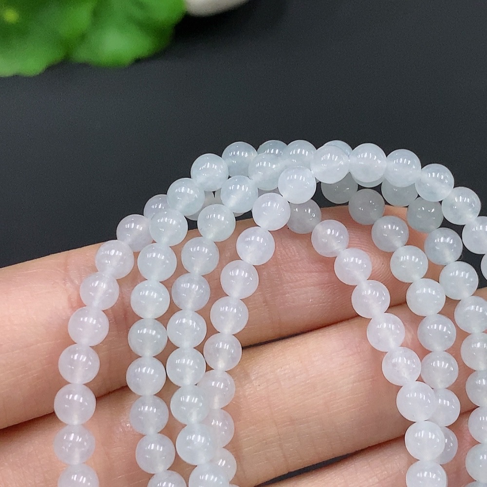 F29365854 Jadeite Bead Necklace Total Weight Approx. 21g Size Approx. 4.5mm