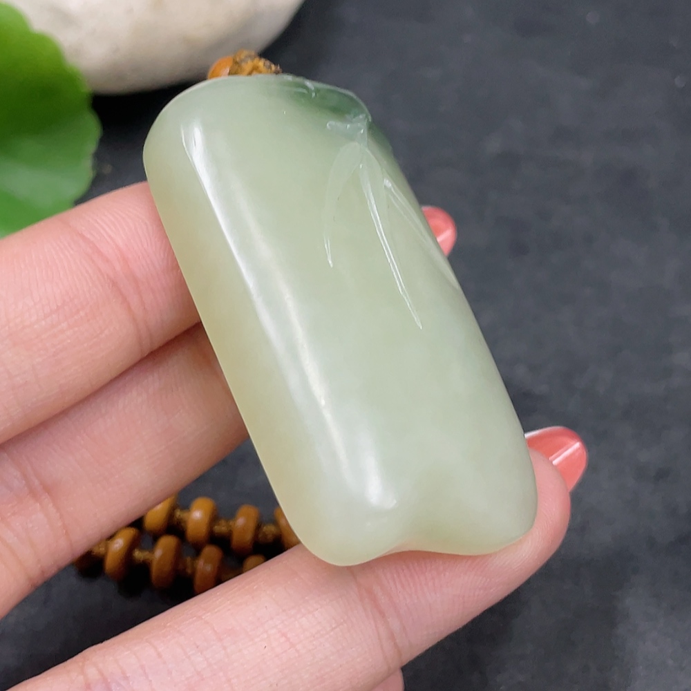 H34960558 Hetian Jade Pendant Bamboo Node