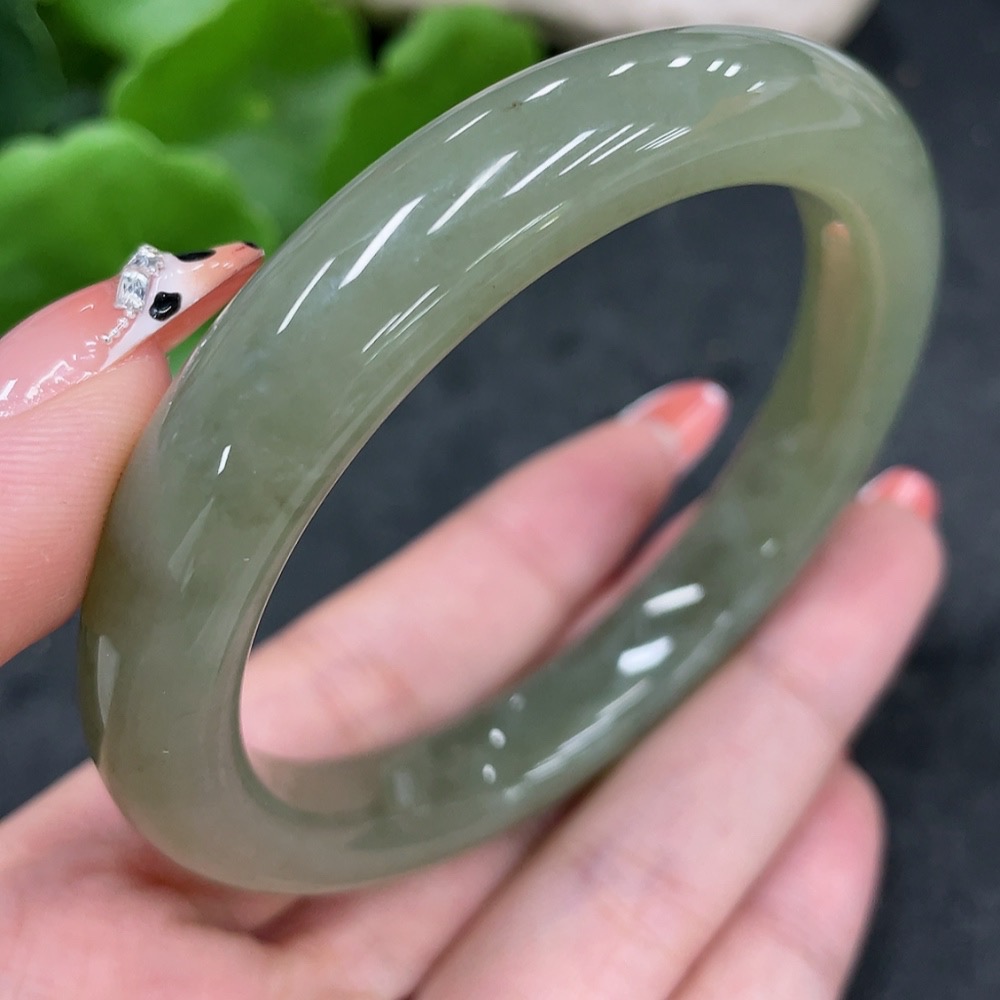 H34960115 Hetian Jade Round Bracelet Size 58 Total Weight Approx. 50.6g