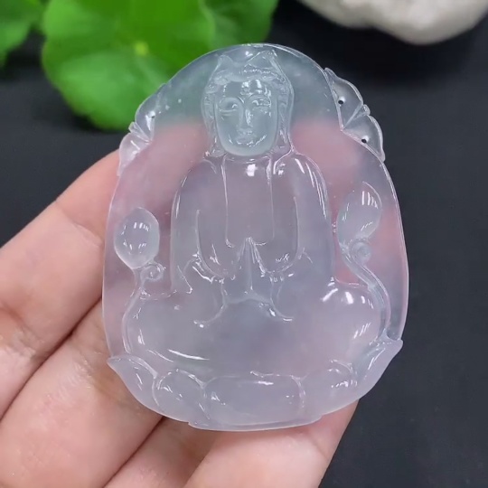 F30528549 Jadeite Guanyin Pendant, Total Weight Approx. 16.6g