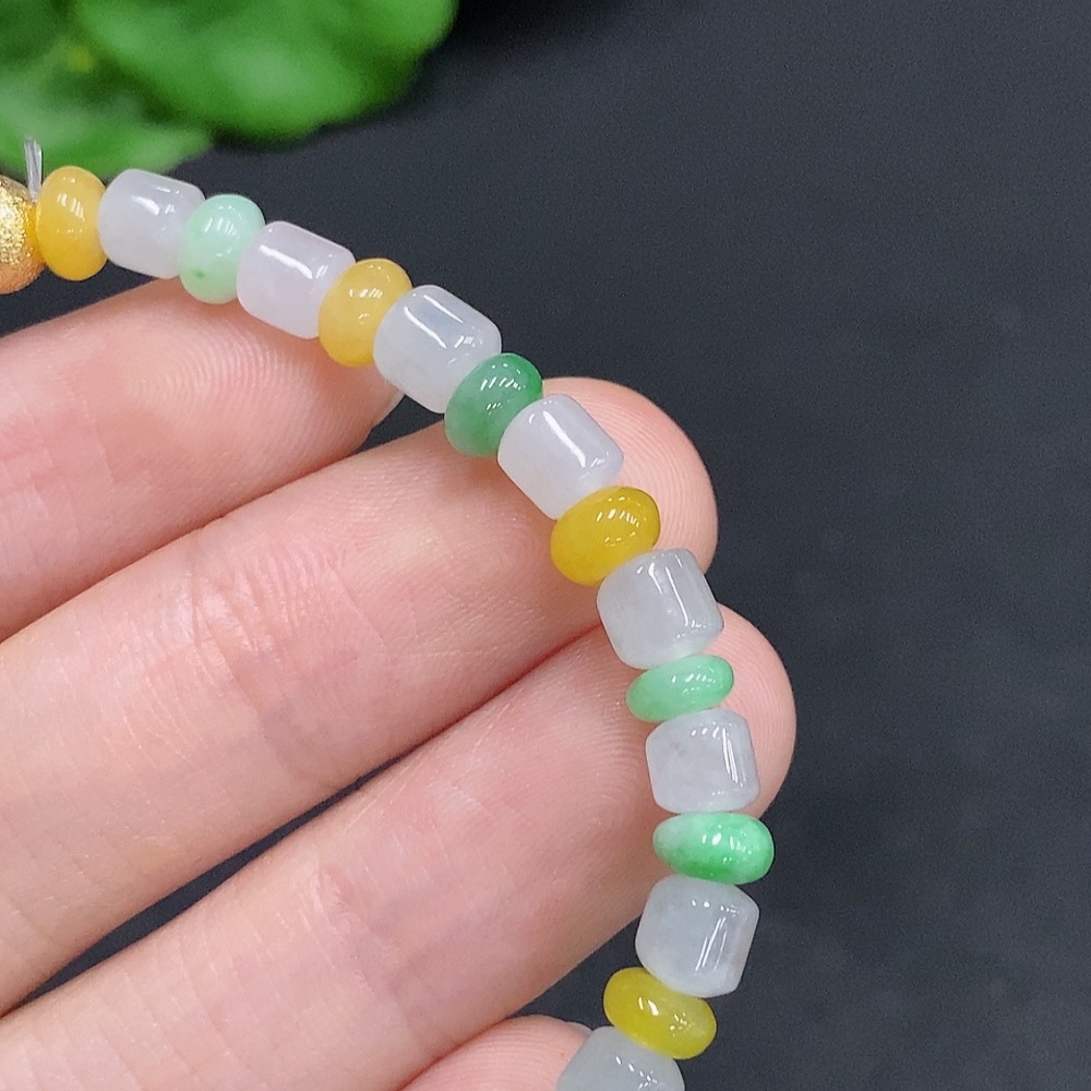 F30458695 JadeiteBeaded Bracelet Approx 5.5mm Total Weight 9.7g Non-gold-inlaid Undetermined Color Origin