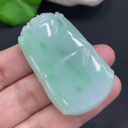 F30451213 JadeiteBamboo Pendant with a total weight of approximately 23.1 grams