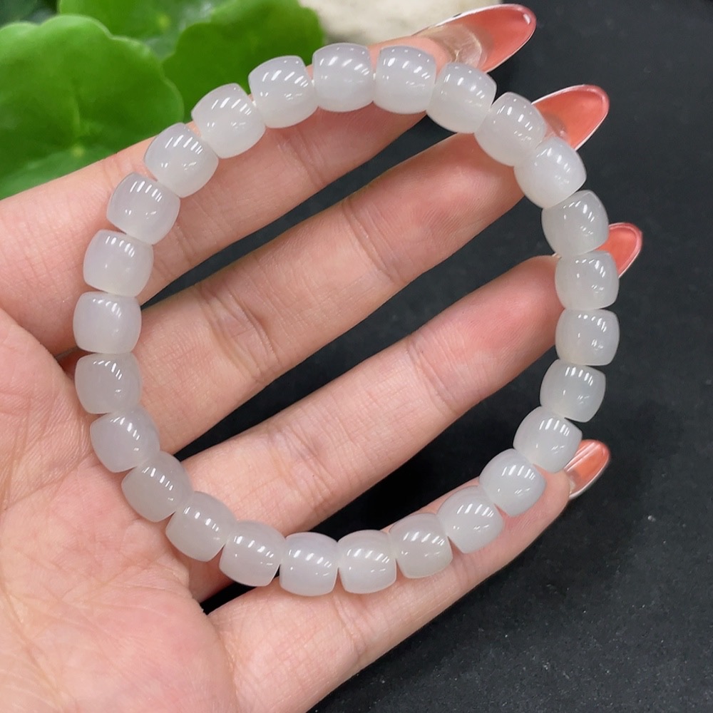 H35084667 Hetian Jade Bracelet, Approx. 8mm, Total Weight About 22.5g