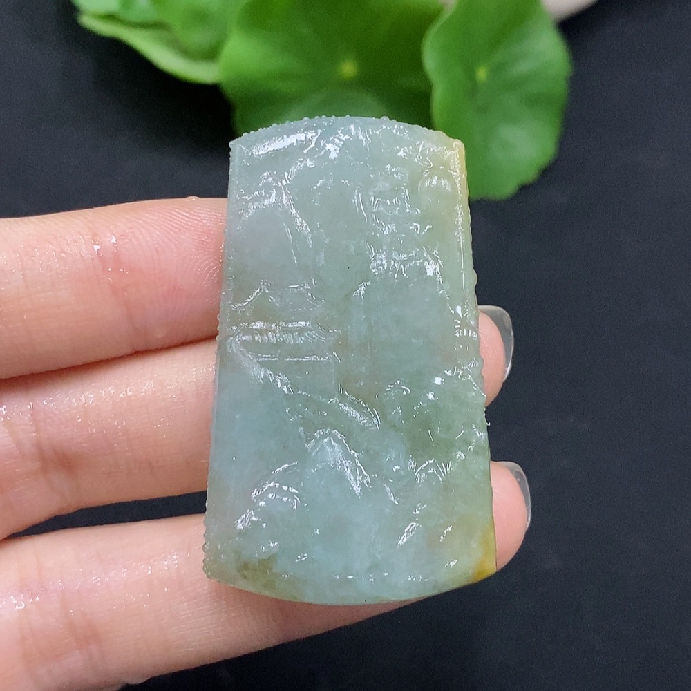 F28280194 Jadeite Landscape Pendant Total Weight Approx. 14.02g Unpolished Undetermined Color Origin