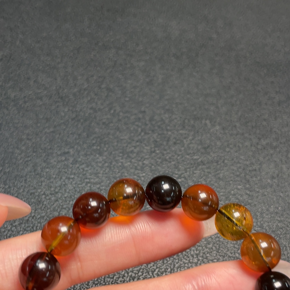 C34041289 Amber Beeswax Bracelet, Total Weight Approx. 12.78g, Size Approx. 10.7mm