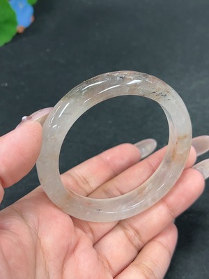 H41946751 非洲翠(独龙玉)正圈手镯 圈口55 货品总重约42g
